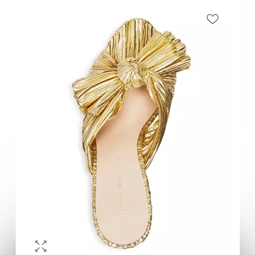 NWOB Loeffler Randall Penny Pleated Heels slides 7.5
